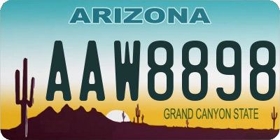 AZ license plate AAW8898