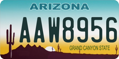 AZ license plate AAW8956