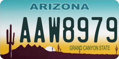 AZ license plate AAW8979