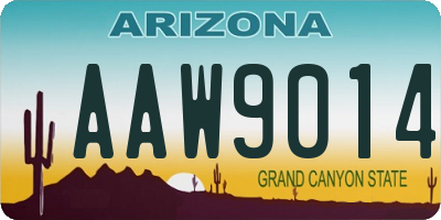 AZ license plate AAW9014
