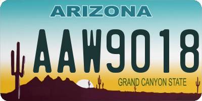 AZ license plate AAW9018