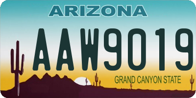 AZ license plate AAW9019