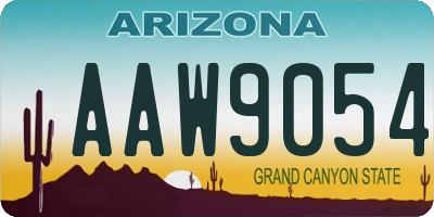 AZ license plate AAW9054