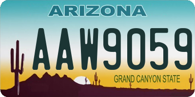 AZ license plate AAW9059
