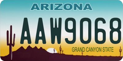 AZ license plate AAW9068