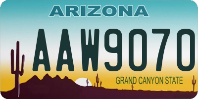 AZ license plate AAW9070