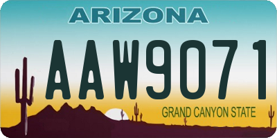 AZ license plate AAW9071
