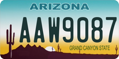 AZ license plate AAW9087