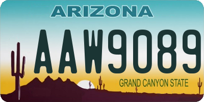 AZ license plate AAW9089