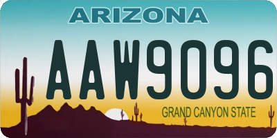 AZ license plate AAW9096
