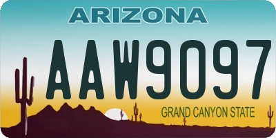 AZ license plate AAW9097