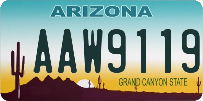 AZ license plate AAW9119