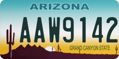 AZ license plate AAW9142