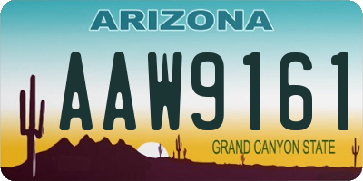 AZ license plate AAW9161