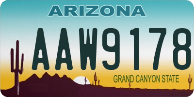 AZ license plate AAW9178