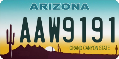 AZ license plate AAW9191