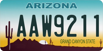 AZ license plate AAW9211