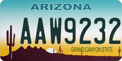 AZ license plate AAW9232