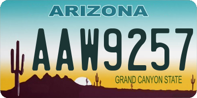 AZ license plate AAW9257