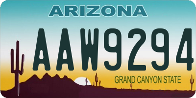 AZ license plate AAW9294