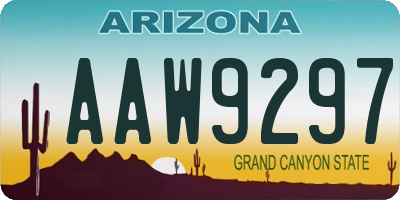 AZ license plate AAW9297