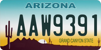 AZ license plate AAW9391