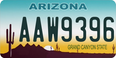 AZ license plate AAW9396