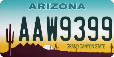 AZ license plate AAW9399