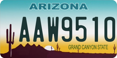 AZ license plate AAW9510