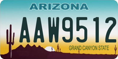 AZ license plate AAW9512