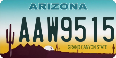 AZ license plate AAW9515