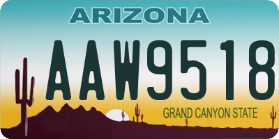 AZ license plate AAW9518