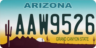 AZ license plate AAW9526