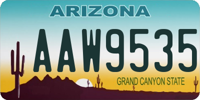 AZ license plate AAW9535