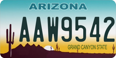 AZ license plate AAW9542