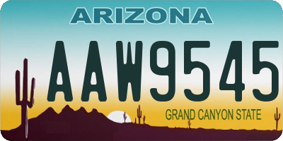 AZ license plate AAW9545