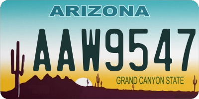 AZ license plate AAW9547