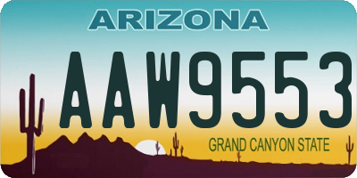 AZ license plate AAW9553