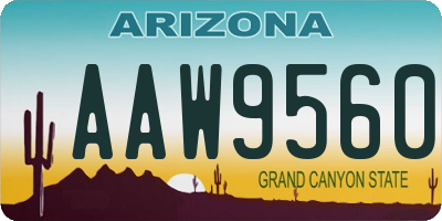 AZ license plate AAW9560