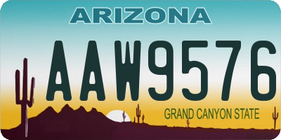 AZ license plate AAW9576