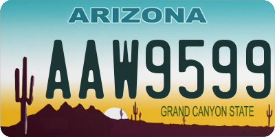 AZ license plate AAW9599