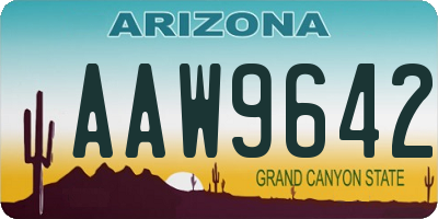 AZ license plate AAW9642