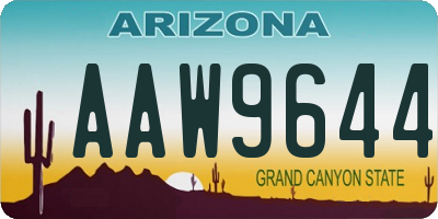 AZ license plate AAW9644