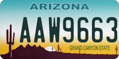 AZ license plate AAW9663