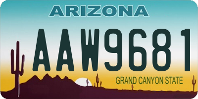AZ license plate AAW9681