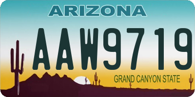 AZ license plate AAW9719