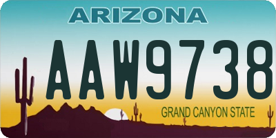 AZ license plate AAW9738