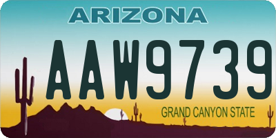 AZ license plate AAW9739
