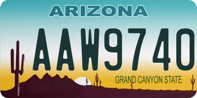 AZ license plate AAW9740
