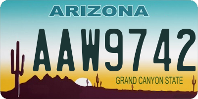 AZ license plate AAW9742